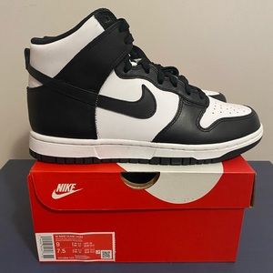 Nike dunk high “panda” black and white women’s size 9 EUC